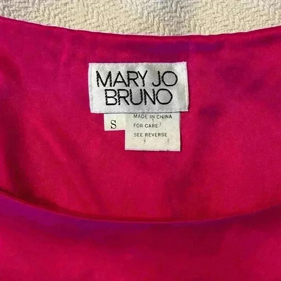 Vintage 80’s Mary Jo Bruno Barbie Pink Silk Sheath Dress Size Small - Picture 3 of 7